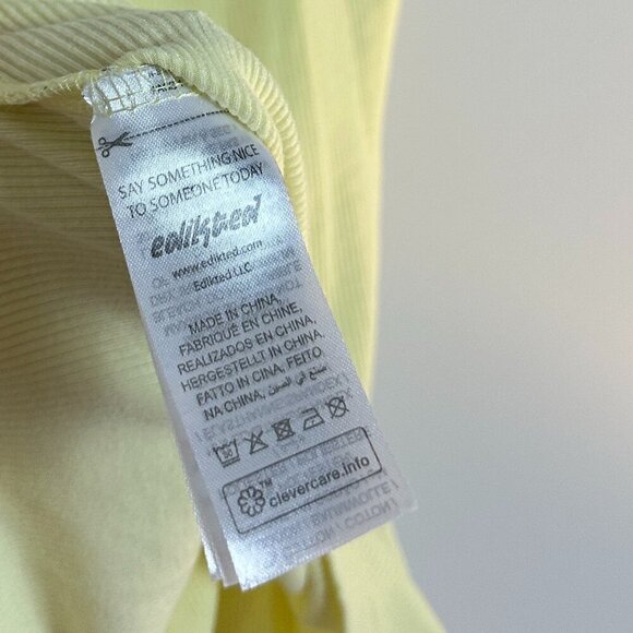 EDIKTED Lola Bow Rib Tank in Yellow Size X-Small - Picture 7 of 7